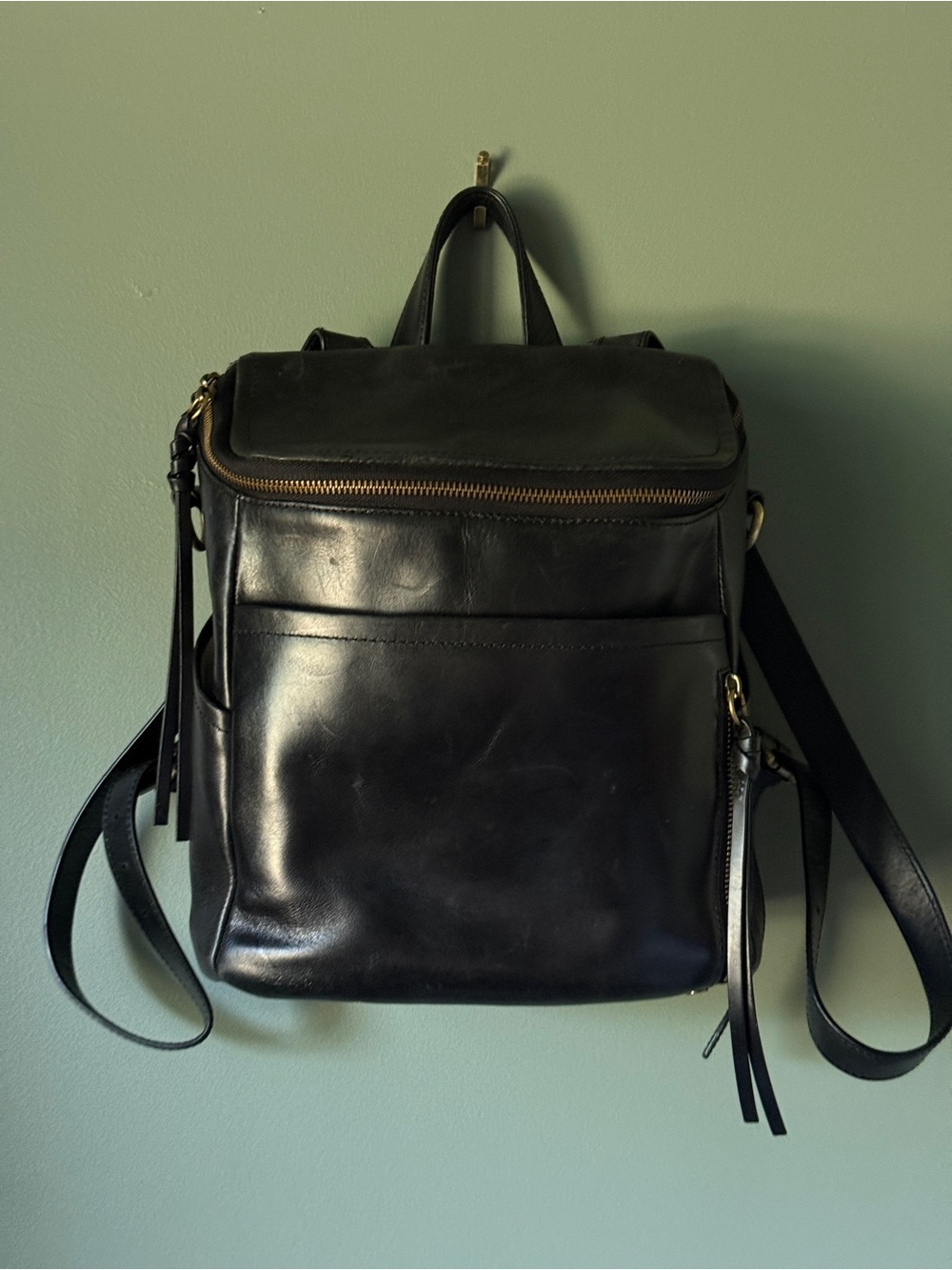 AZARIA - La Mère Luxe Leather Backpack Petite - Black - Picture 2 of 15
